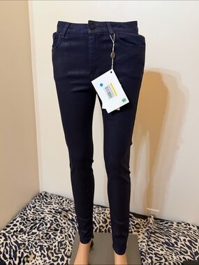 Fracomina Dark Purple Stretch Slim Jeans with Gloss Coat Stretchable Size 27